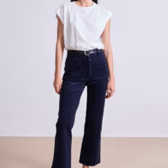 Women's Blue A Piece Apart cropped corduroy pants 4 - Picture 1 of 8